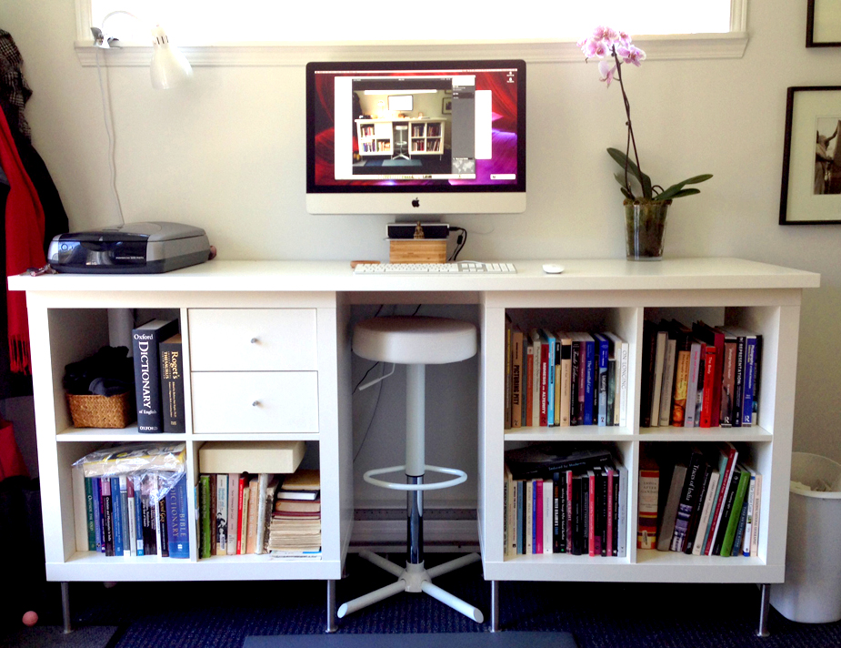 standing desk bookcase