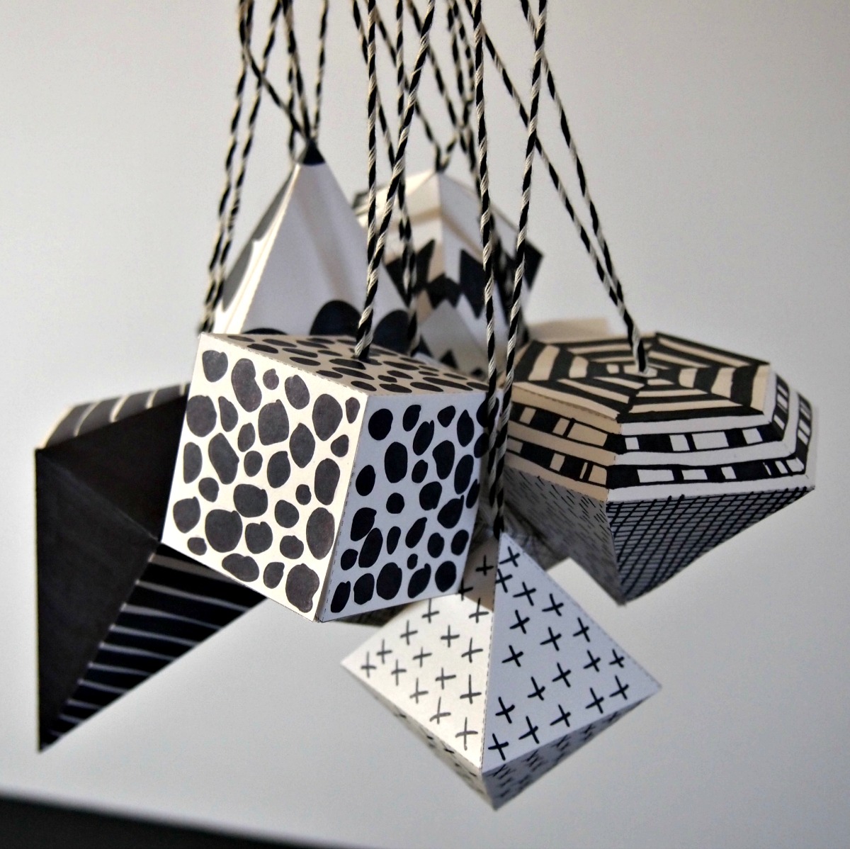 Black and white ornaments