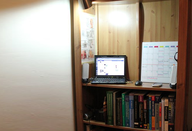 Standing Desk with Book Shelf