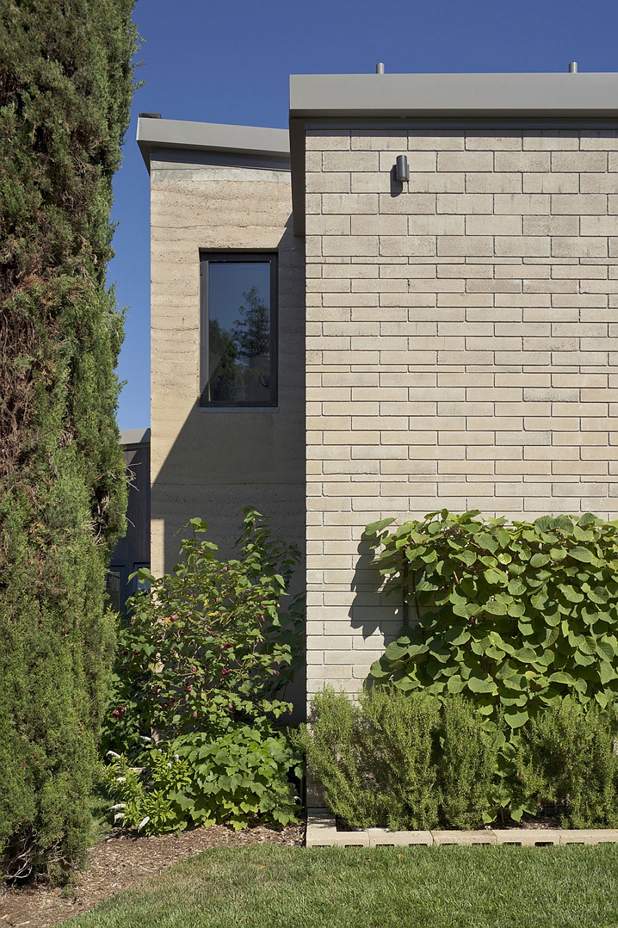 16 inch thick rammed earth walls offer perfect insulation