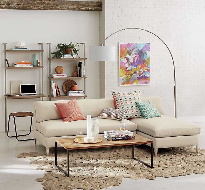 2-piece sectional sofa in a modern eclectic space