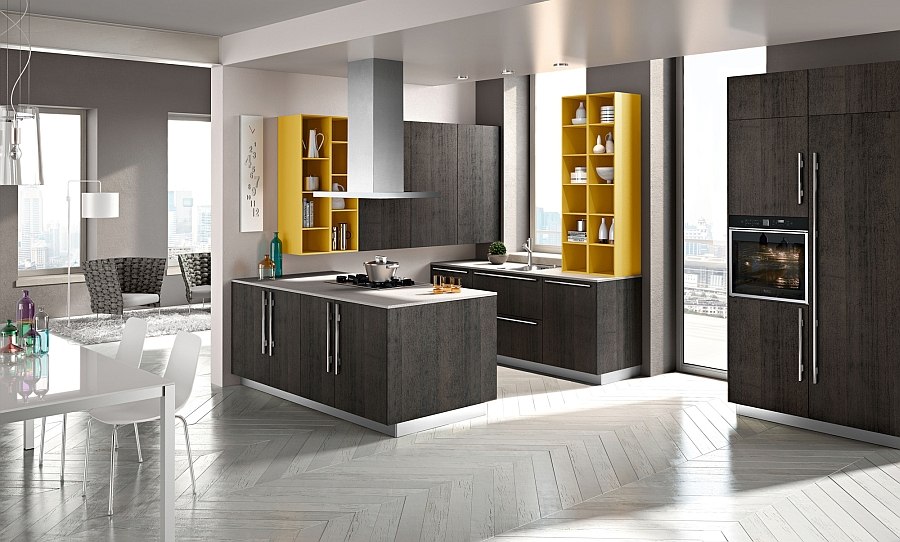 A splash of bold yellow for the modern kitchen