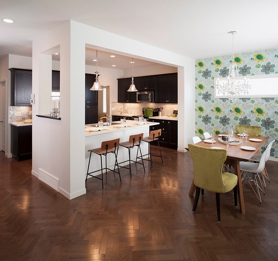 Beautiful kitchen allows for easy interaction with the dining space [Design: Sabal Homes]