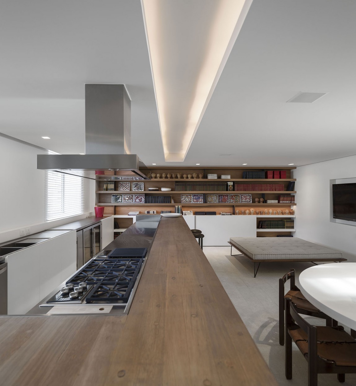 Beautifully illuminated ceiling adds to the appeal of the living room