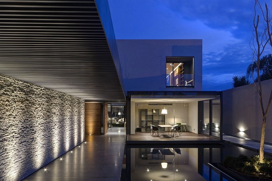 Beautifully light pathway leading to the living area of the LA House