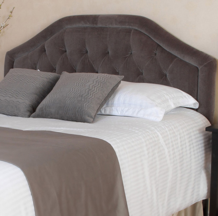 Brown Velvet Tufted Headboard