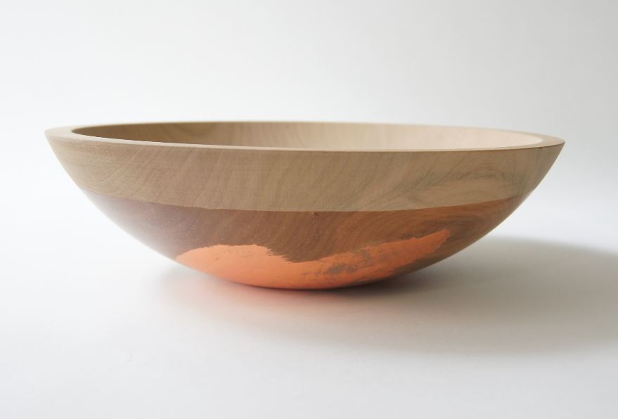 Cherry wood and copper bowl from Wind & Willow Design