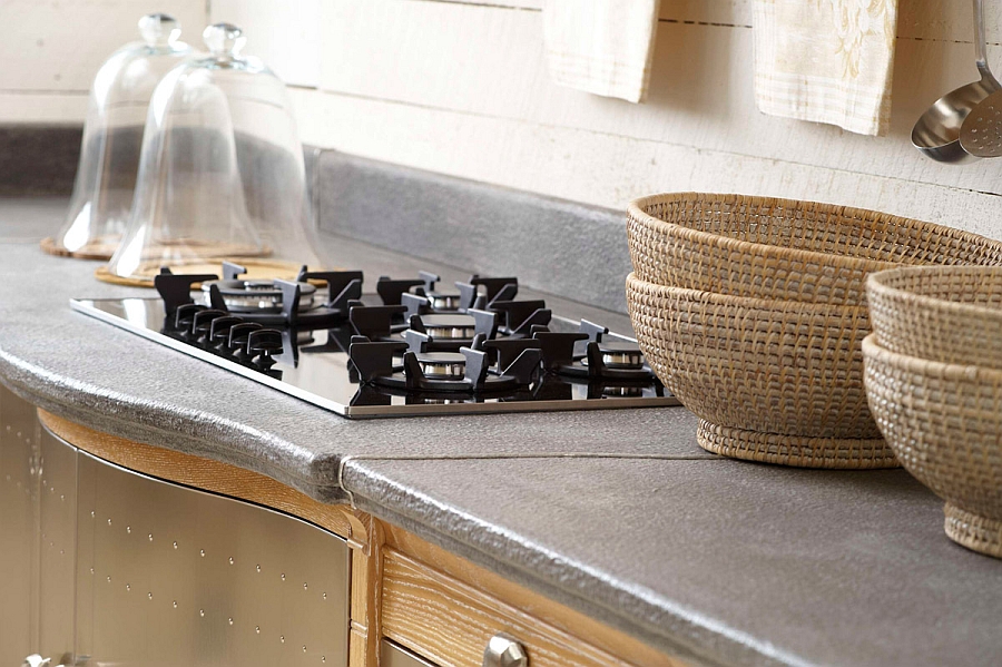 Closer look at the countertops of the beautiful kitchen