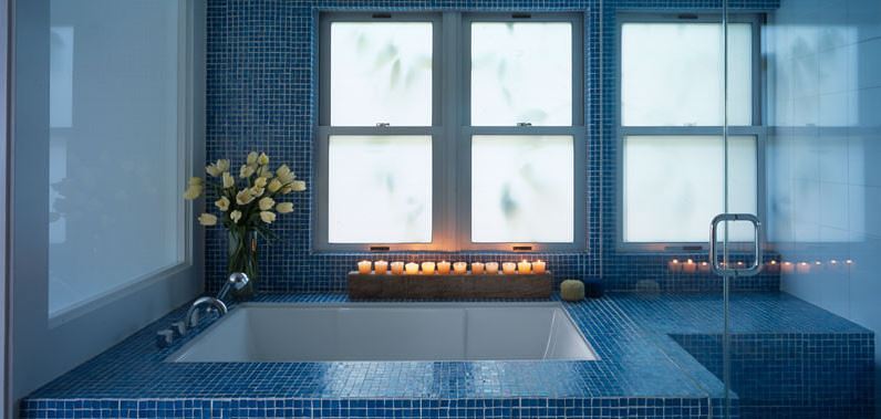 Cozy tub with candles