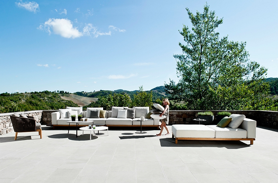 Create a modern outdoor lounge with the Vis à vis Collection from Tribu
