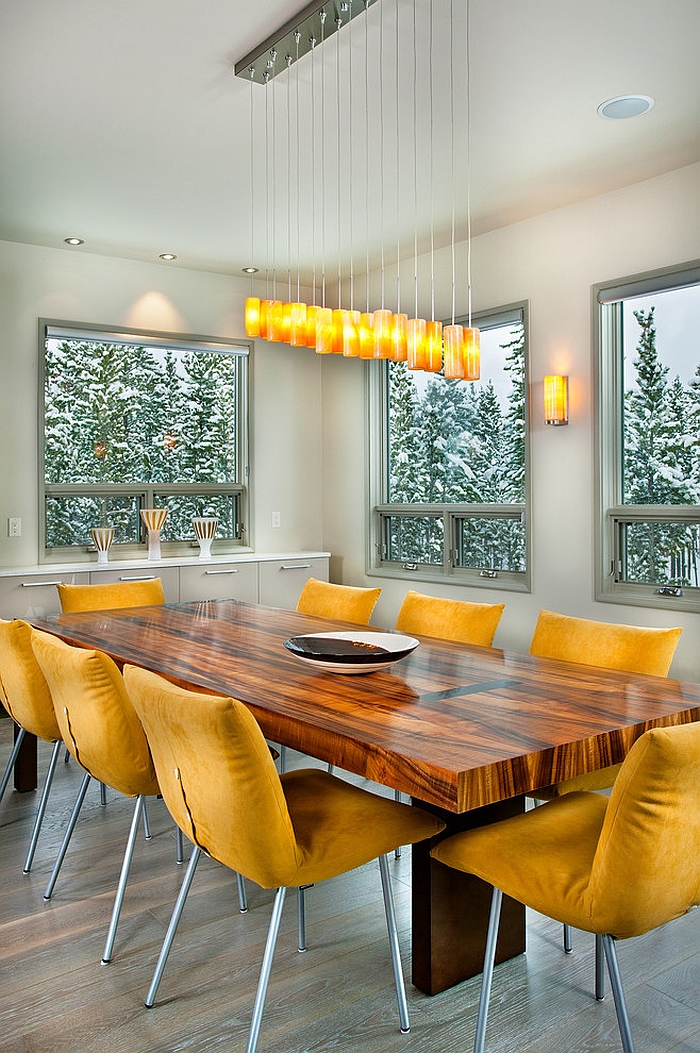 soft yellow dining room