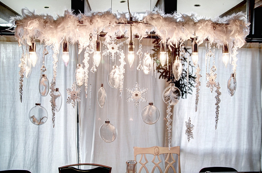 Dazzling dining room captures the snowy charm of holiday season perfectly