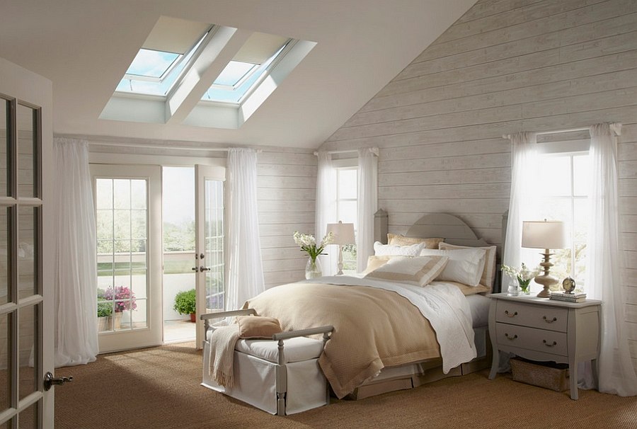 Dreamy bedroom has a serene, cozy aura [Design: Velux]