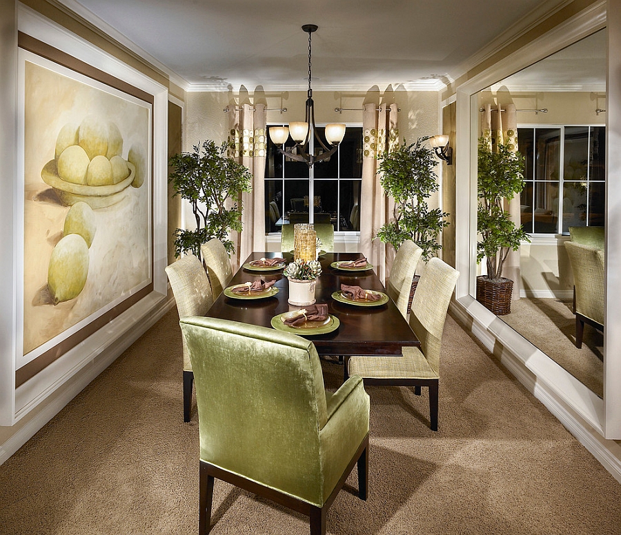 light green dining room walls