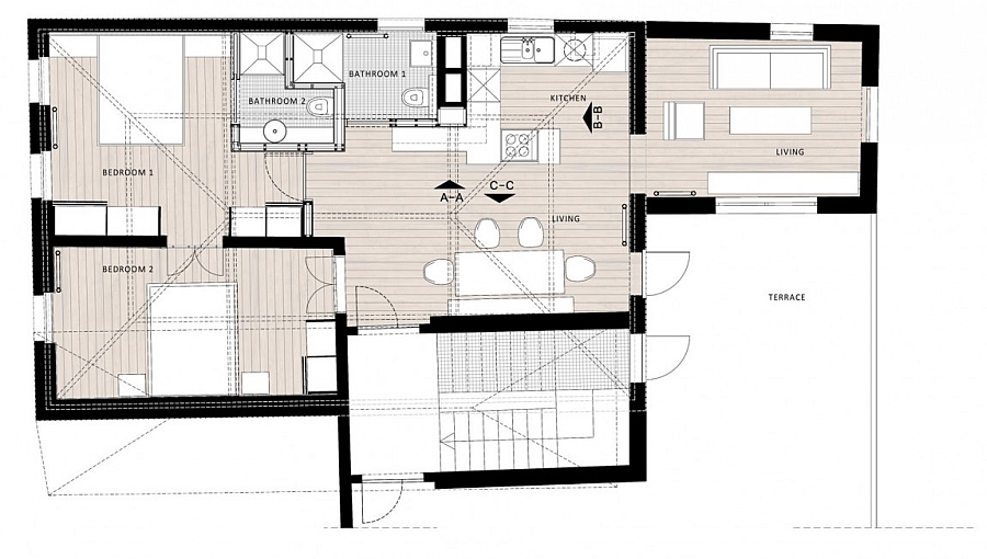 Floor plan of the renovated apartment in Turkey