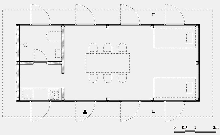 Floor plan showing the possible layout of the home