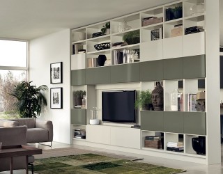 12 Dynamic Living Room Compositions with Versatile Wall Unit Systems