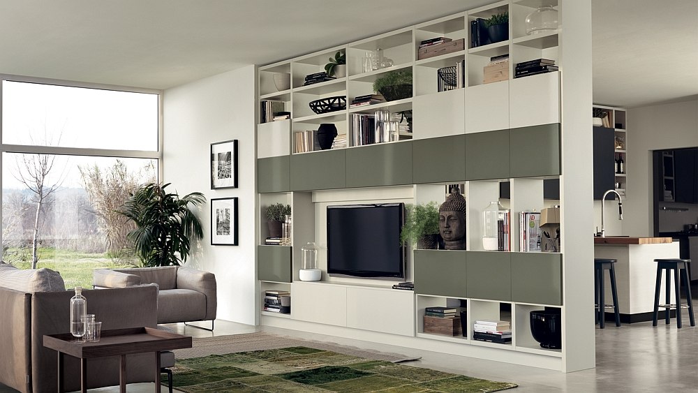 12 Dynamic Living Room Compositions With Versatile Wall Unit Systems