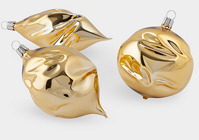Gold Wrinkle Ornaments