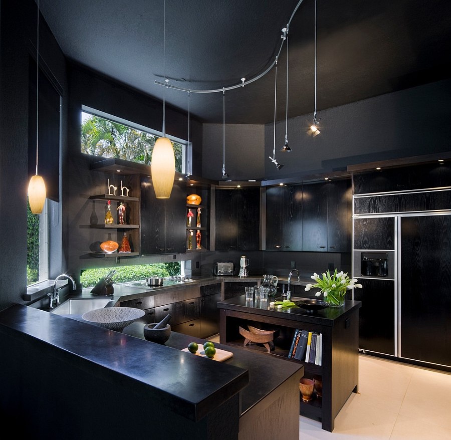 Gorgeous contemporary kitchen for those who love black! [Design: Tomas Frenes Design Studio]