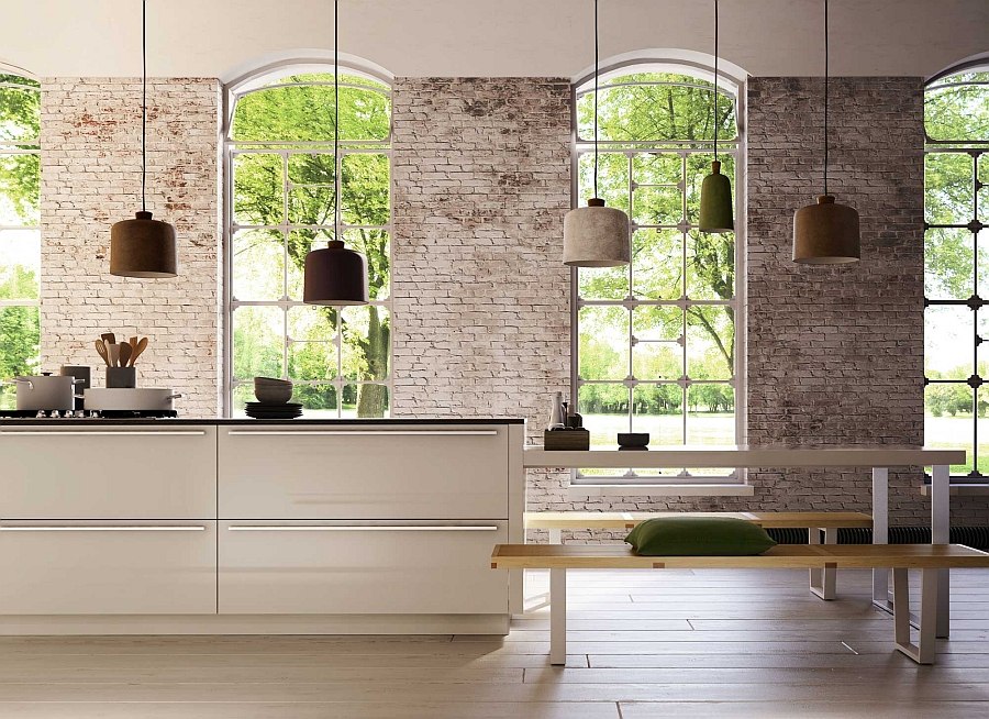 Gorgeous use of pendant lights in the kitchen