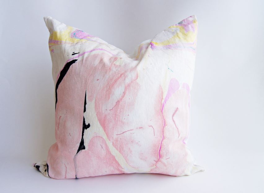 Hand inked pillow from Wind & Willow Design