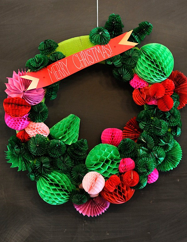 Honeycomb wreath DIY