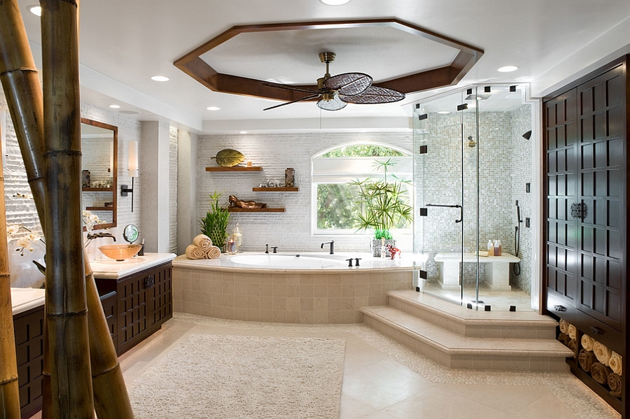 Impressive bathroom with a touch of bamboo goodness