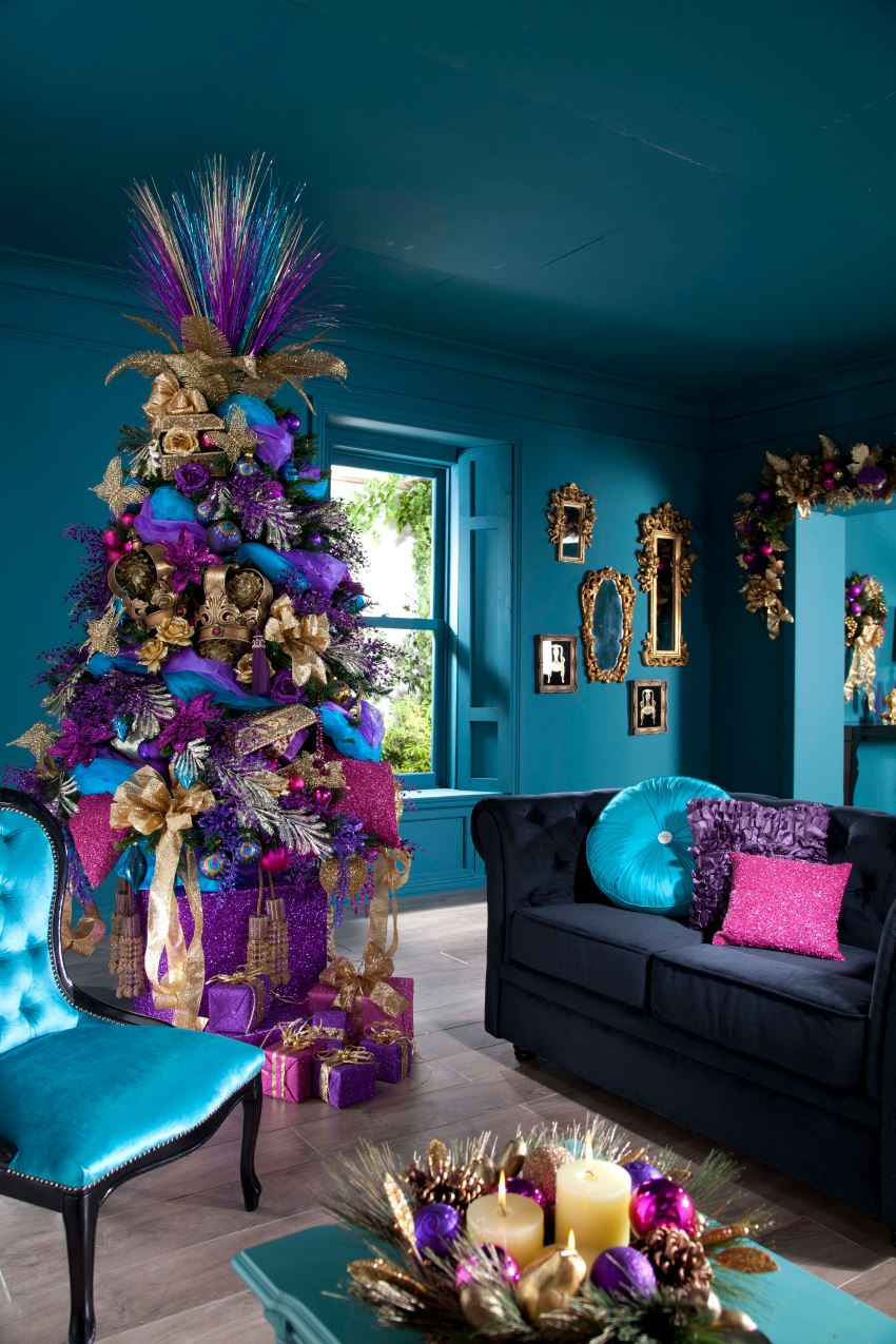 10 Rooms With Festive Christmas Trees Decoist   Jewel Toned Christmas Tree 