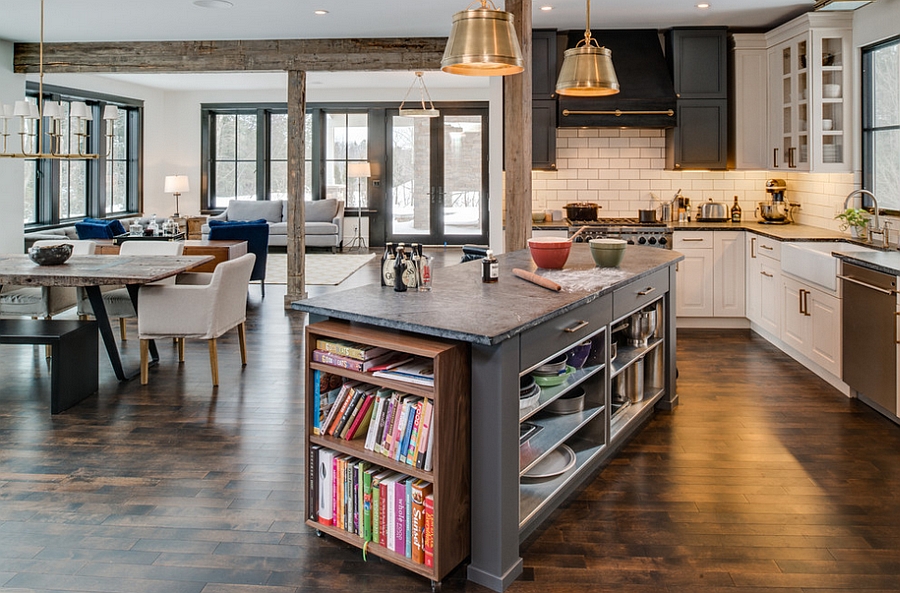 Kitchen Island for those who love their cook books! [Design: Bay Cabinetry & Design Studio]