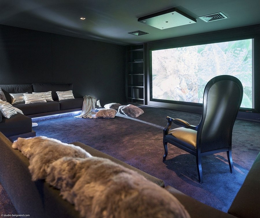 Lavish home theatre with a sophisticated modern style