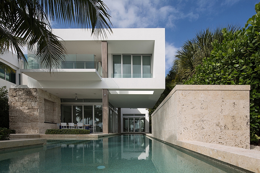 Lavish pool of the Miami beach house