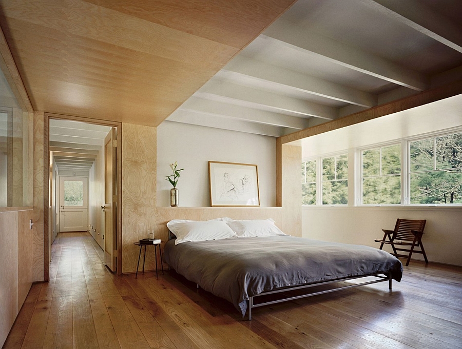 Loft-styled bedroom of the modern barn house