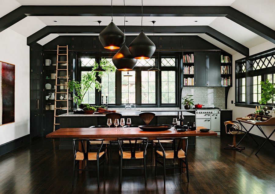 Lovely kitchen becomes a natural extension of the living and dining space