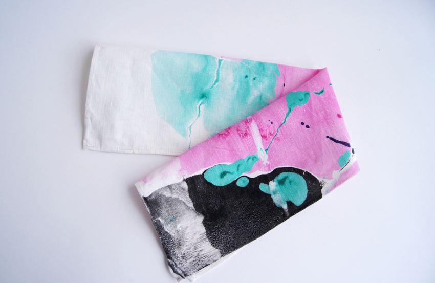 Marbleized textiles from Wind & Willow Design