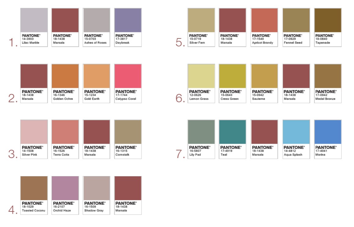 Marsala Color Pairings