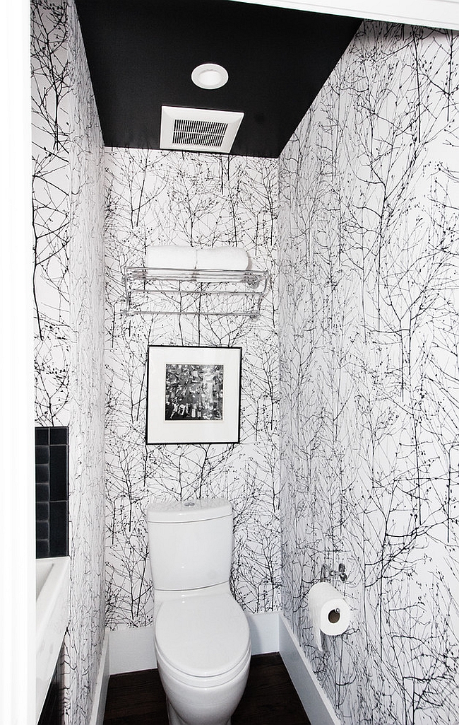 Midcentury powder room makes smart use of space