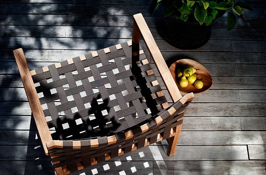 Natural canax weave shapes the smart outdoor chair