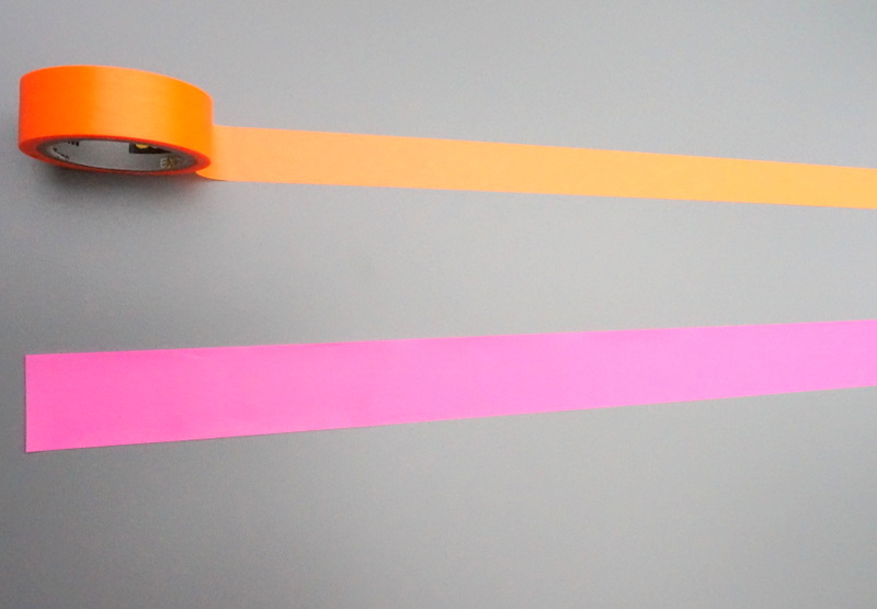 Neon flagging tape and washi tape