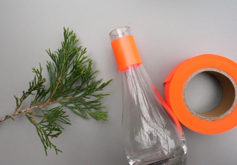 Neon orange flagging tape DIY project