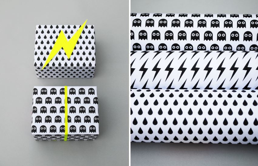 Printable gift wrap from Minieco