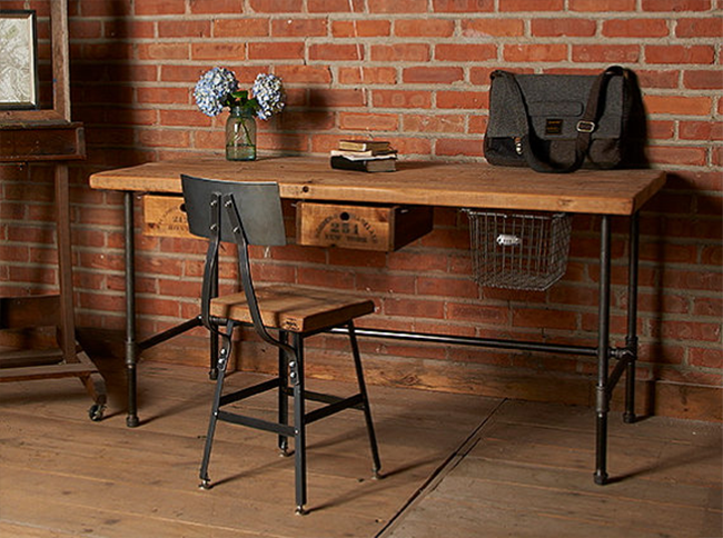 Reclaimed Wood Desk with Industrial Legs