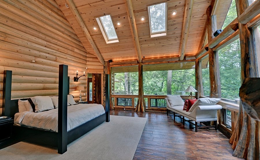 Rustic bedroom design brings nature indoors [Photography: Envision Web]