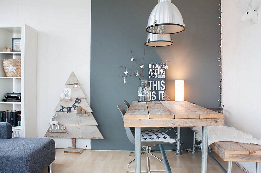 Scandinavian style Christmas decor for the contemporary dining room