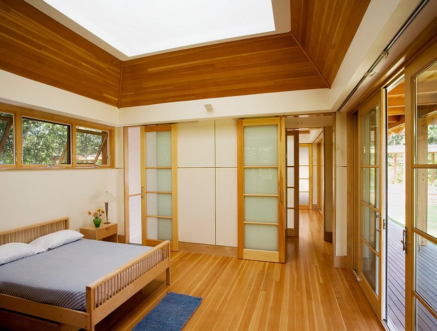 Skylight gives the bedroom a spacious and elegant appeal