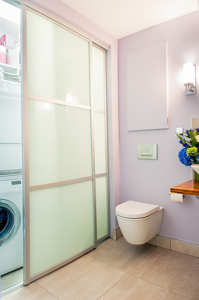 Sleek laundry and bathroom combination makes perfect use of space [Design: Lee Kimball]