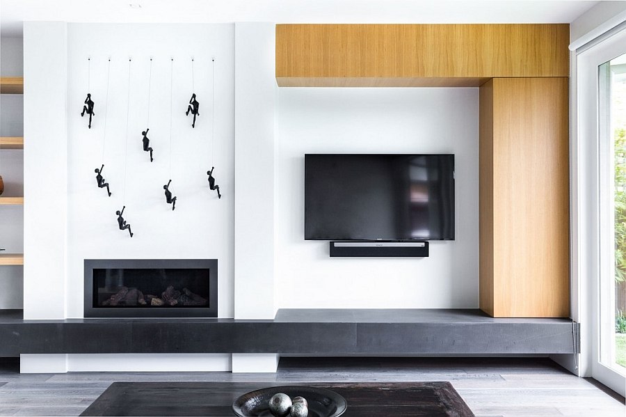 Sleek living room entertainment unit design with a minimal touch