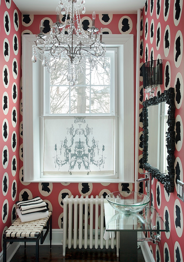 Snazzy wallpaper also brings along with it a hint of feminine charm [Design: Favreau Design]
