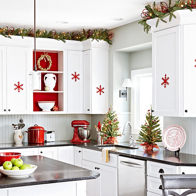 Snowflake ornaments bring holiday cheer without any major makeovers [Design: Lowe's Home Improvement]