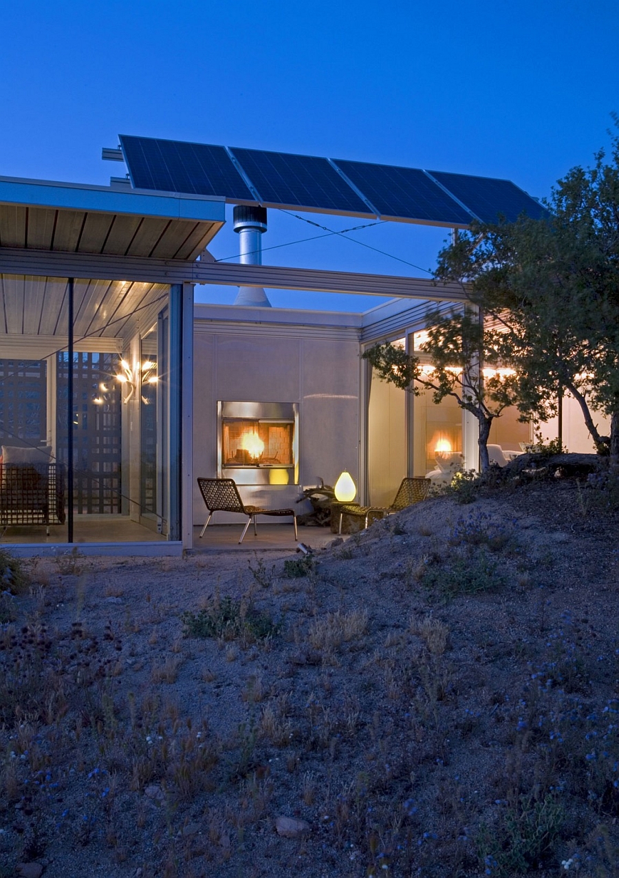 Solar panels provide power to the Off Grid House